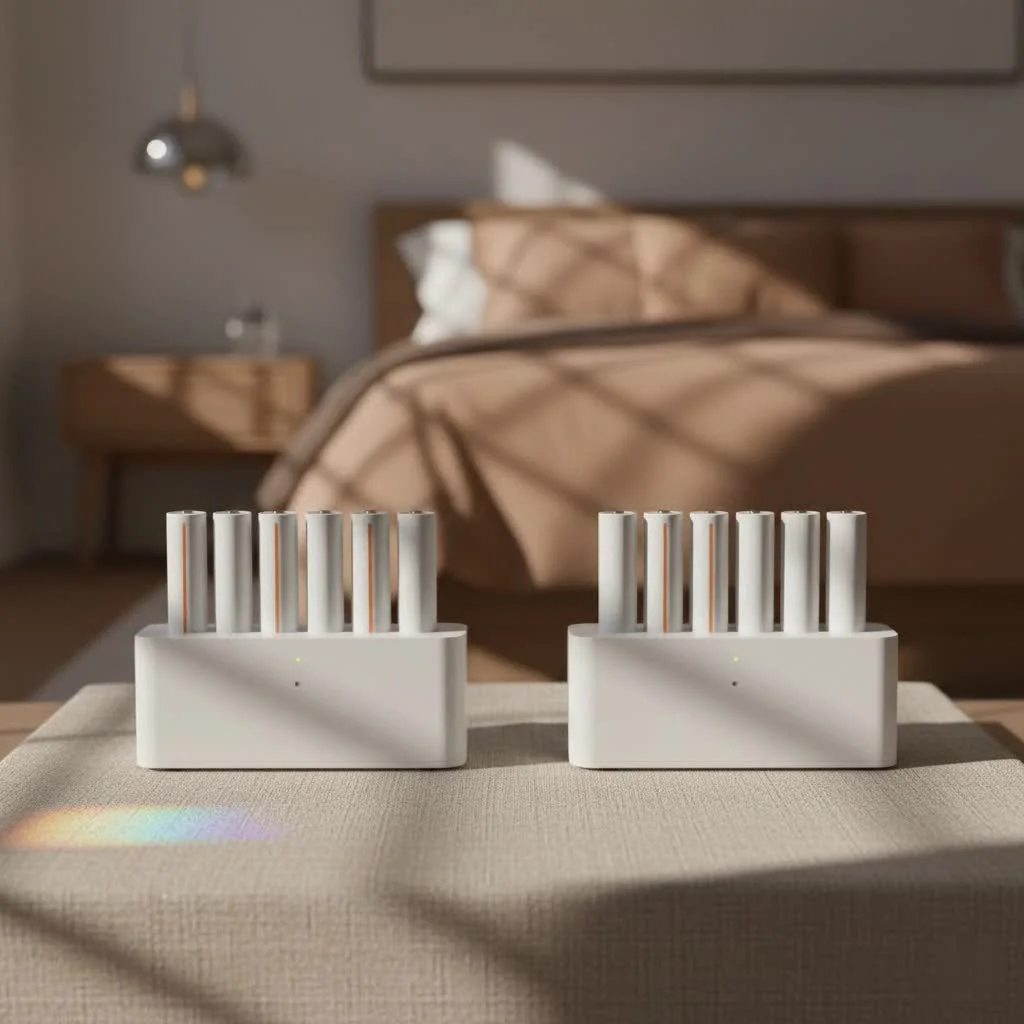 Rechargeable lithium AA batteries and a compatible charger