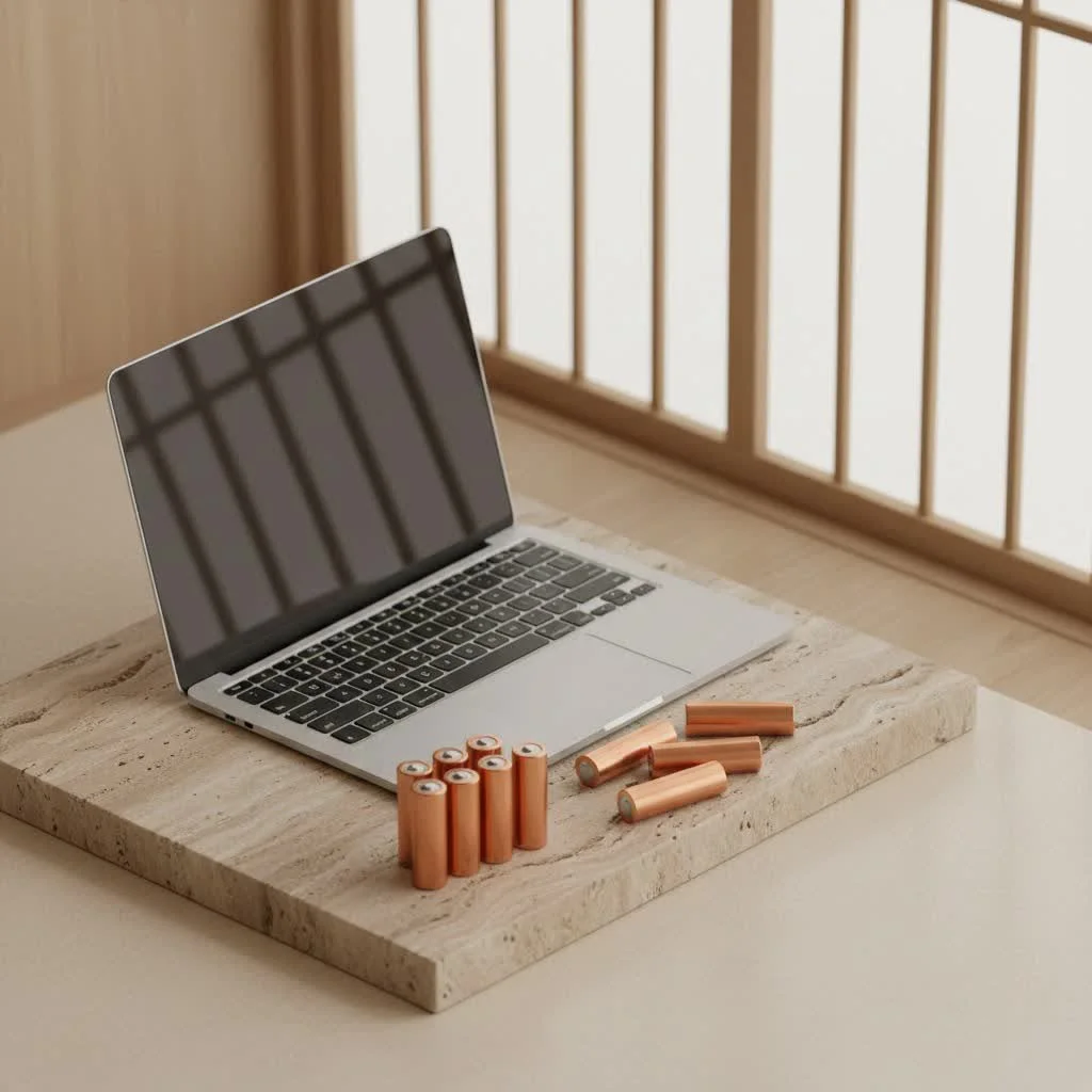 Various rechargeable batteries and a smart charger on a clean surface